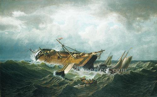 Shipwreck Off Nantucket William Bradford Oil Paintings